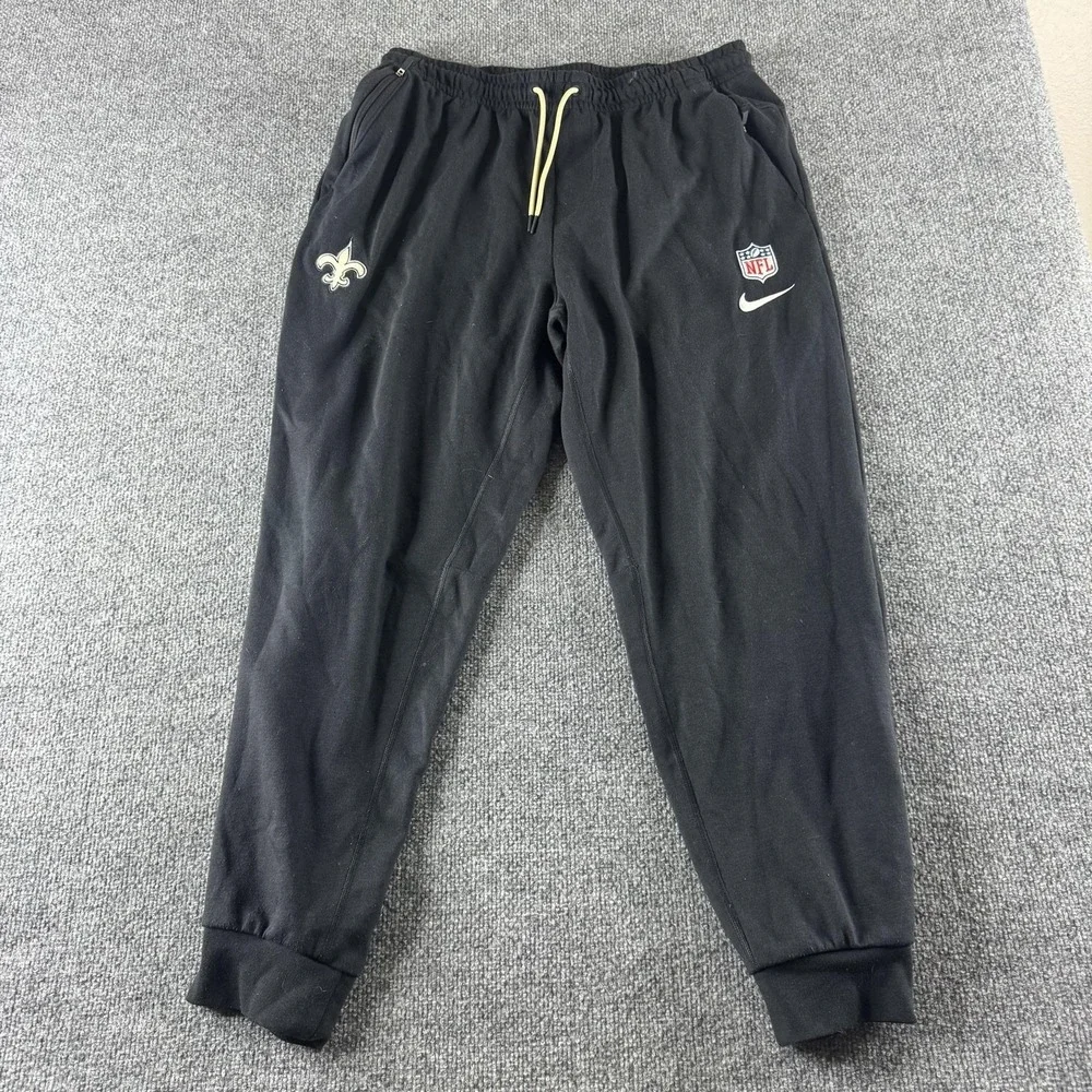 New Orleans Saints Pants Men L Black NFL Football Nike Dri-FIT Sweatpants Issue